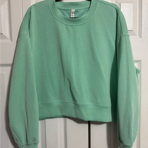 lululemon athletica Sweaters - lululemon Perfectly Oversized Cropped Crew *Softstreme | Wild Mint | Size 10